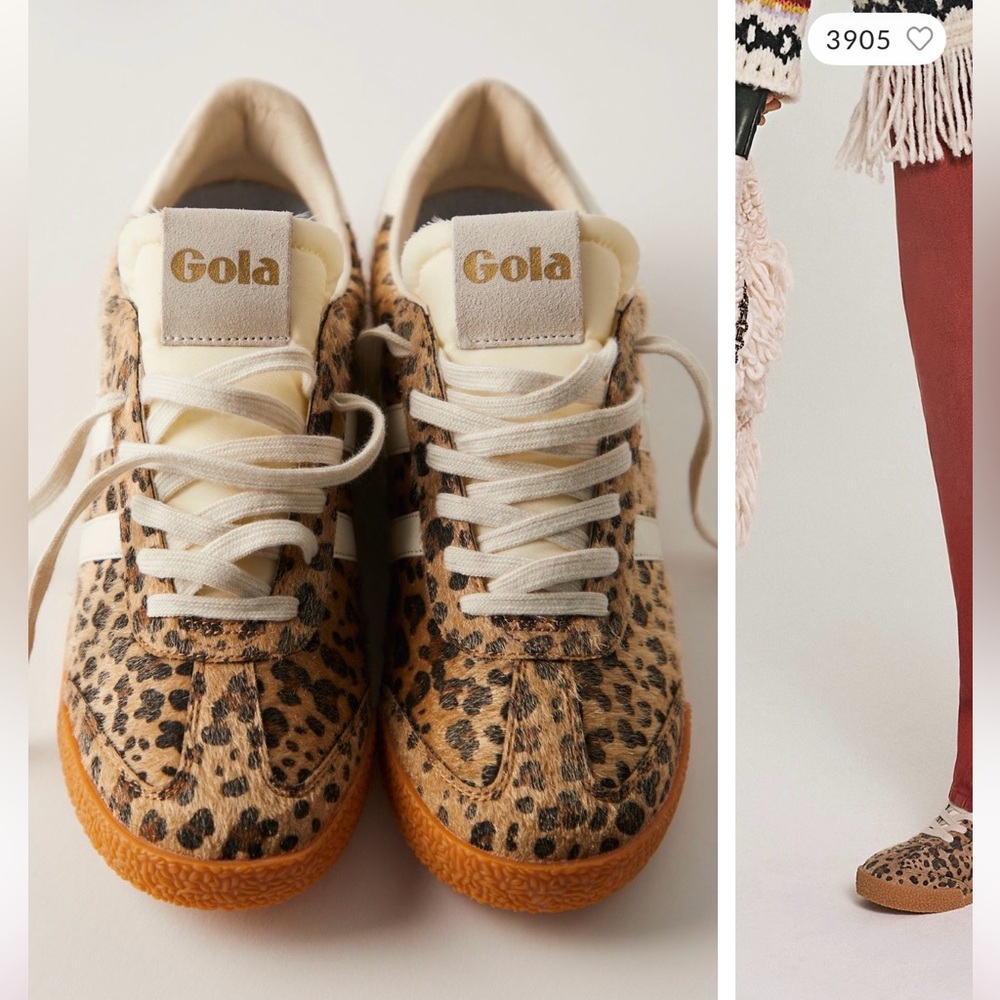 Gola Animal Print Sneakers with Cream Accents.